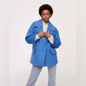 Mango Single Breasted Winter Coat with Pockets NWT